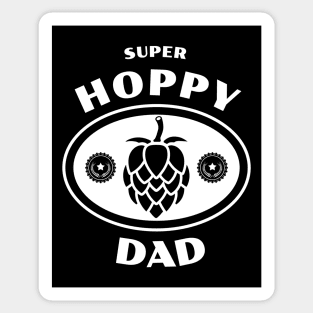 Super Hoppy Dad White Sticker